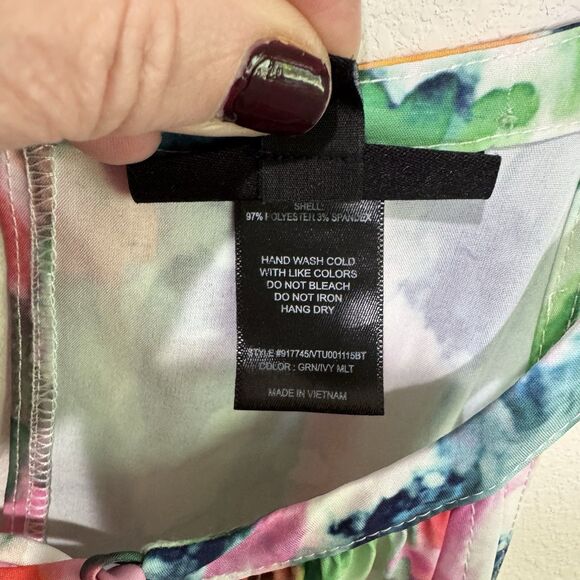 Watercolor 2X Plus Floral Stella & Julie Halter Neck Maxi Dress Boho Summer - Picture 5 of 10